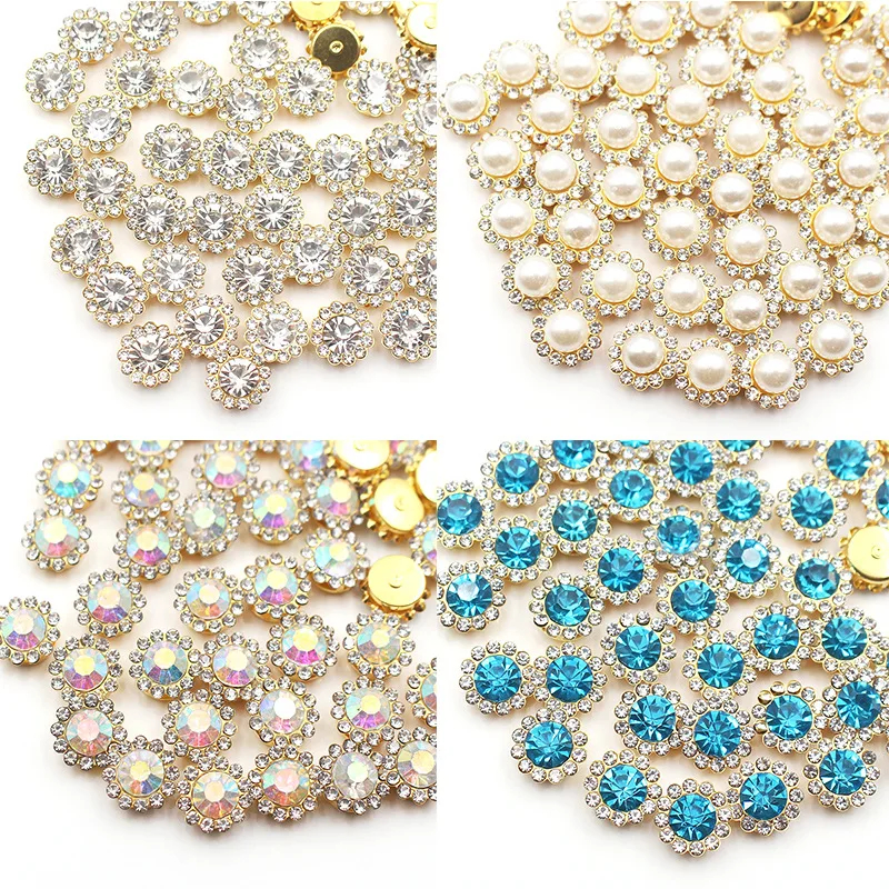 Wholesale Sun Flower Claw Setting Rhinestone Mix Color Flatback Sewing Rhinestones Sunflower Sew on Stone Crystal Rhinestones