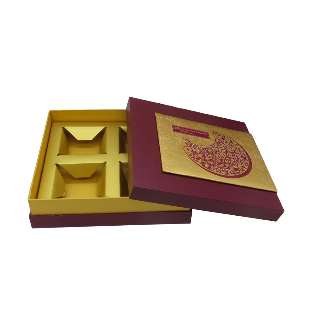 hot sale 2 pieces paper gift box with plastic tray for moon cake cup cake packaging