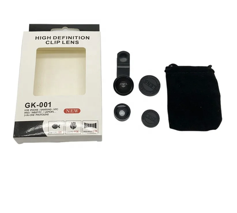 198 Degree three-in-one Fisheye Phone Lens 0.63X Wide-Angle Lens 15x Telephoto Phone Lens