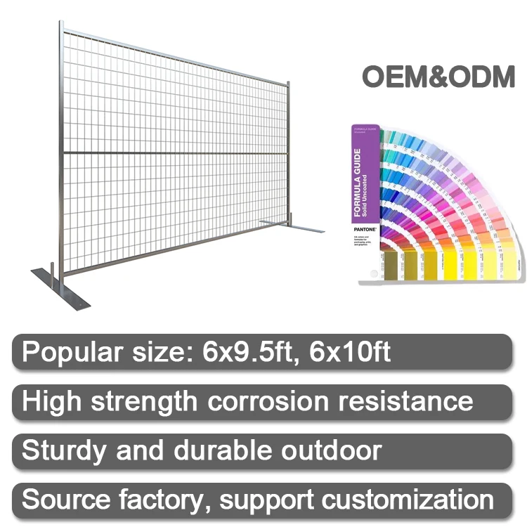 Outdoor Hot Dipped Galvanized 6X10Ft Construction Movable Temporary Fence Panels For Canada