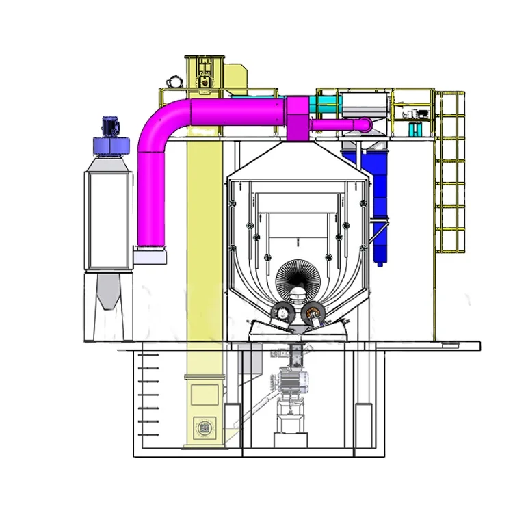 
Shot blasting machine for outer wall of steel tube pipe and Cylinders 