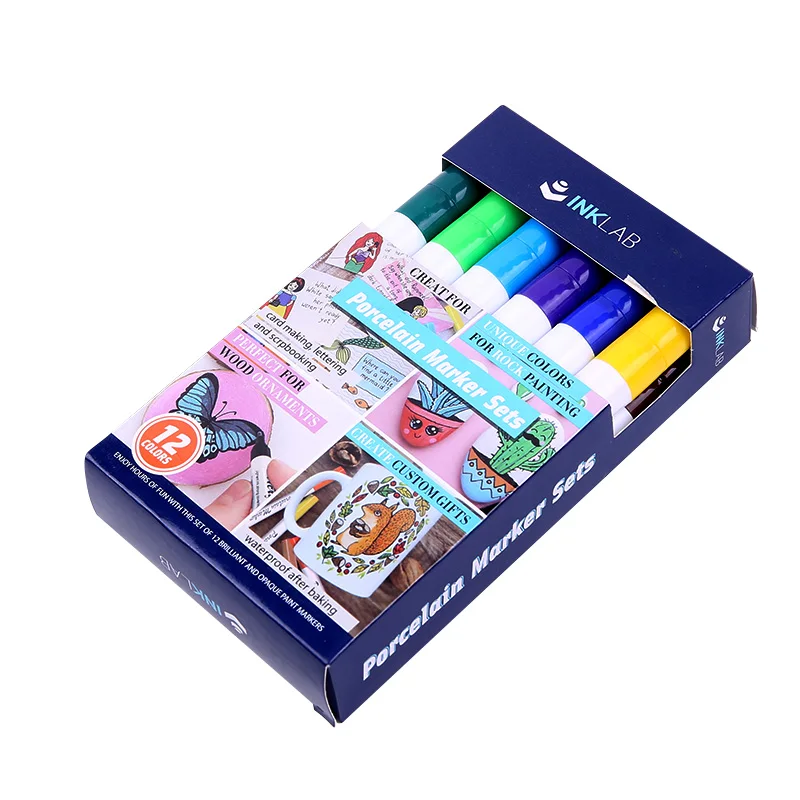 Porcelain plates permanent marker pack of 12 markers to paint porcelain