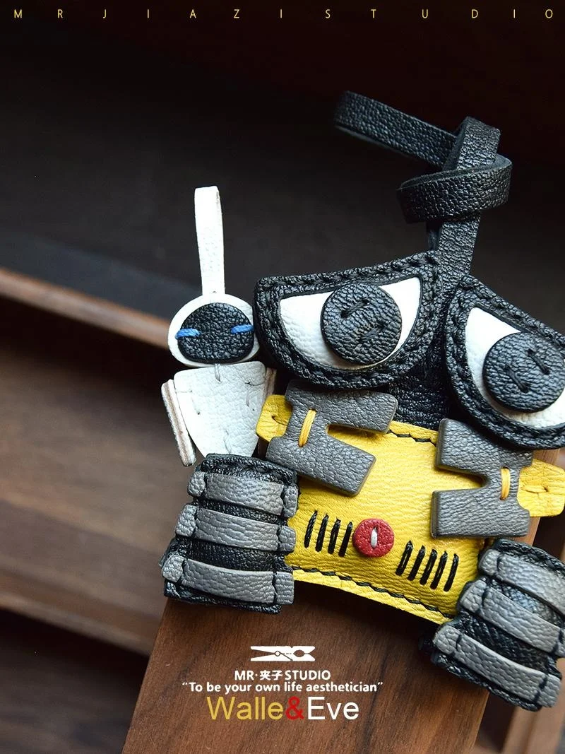 Zenos Handmade Leather Bag Ornaments Xiao Bai Car Key Pendant Customized by Xiao Huang