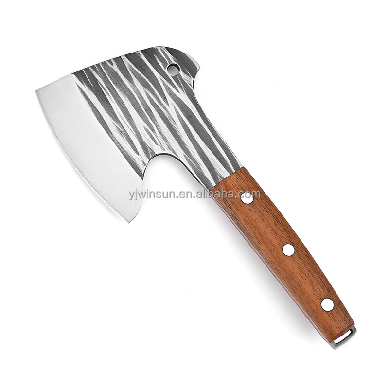 Stainless steel kitchen knife  cleaver knife with forging blade mini kitchen axe  chopper  knife with wooden handle.