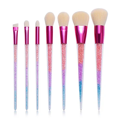 Hot Gracedo Best Quality Private Purple Plastic Fill Makeup Brush Set With Bing Bag