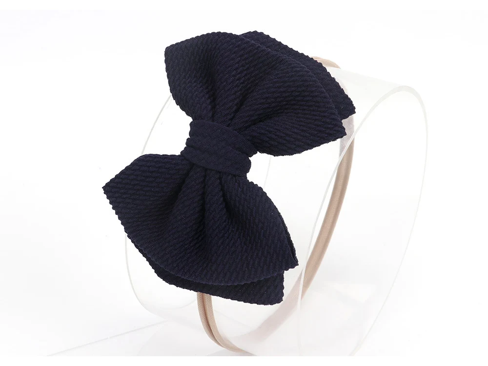 Wholesale Nylon Double Layer Bow with Elastic Hair Band for Baby Toddler Hair Bow Decoration Accessories