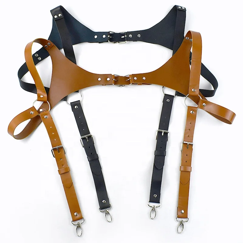 Deepeel SP665 2*80-100cm Clothing Accessories Decorative Belt PU Leather Adjustable Casual Strap Stylish 2 Clips Male Suspenders