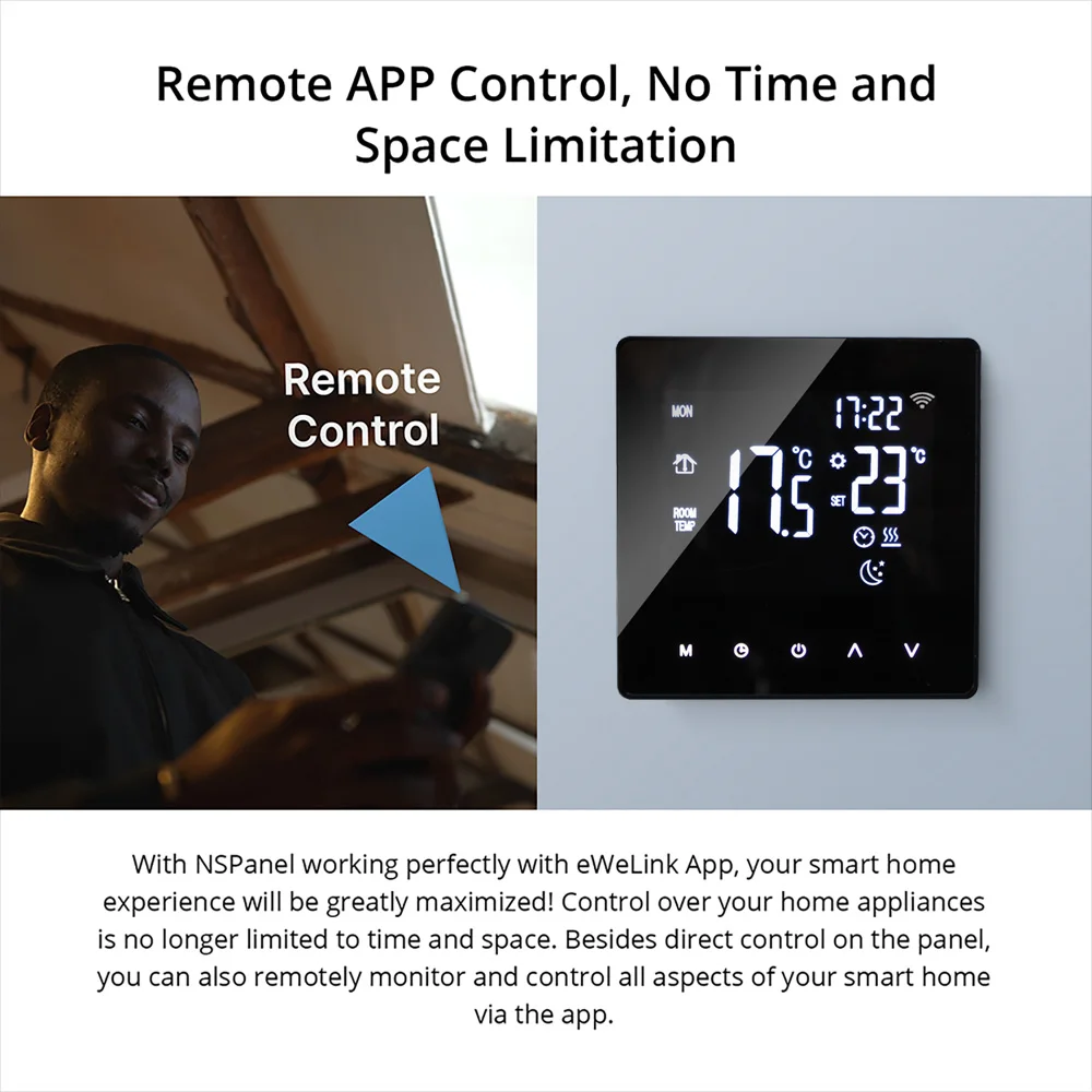 EU/UK 86mm Digital LCD Display Tuya App Control Wifi Smart Thermostat for Furnace IOT Domotica System