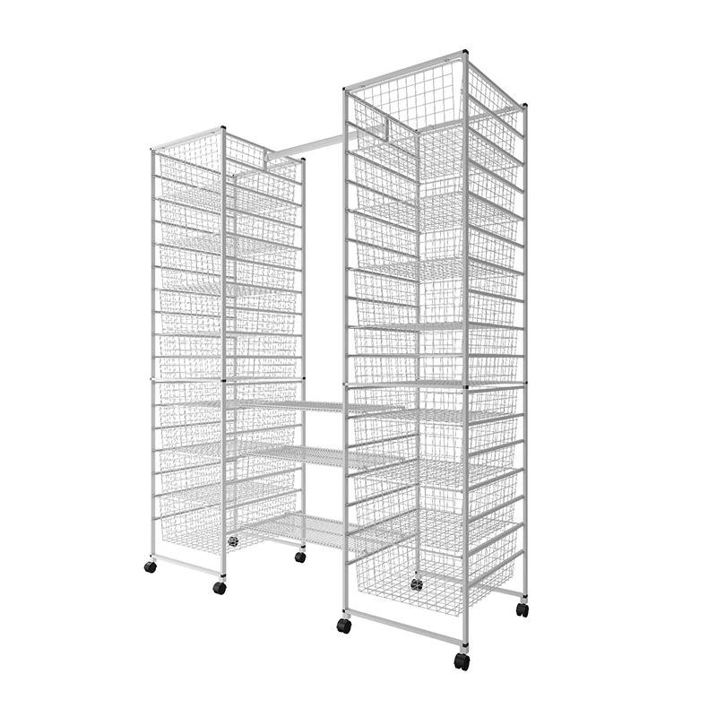 Современная простая корзина для шкафа Набор органайзеров с белым порошковым покрытием комплекты шкафов 8 вращающимися