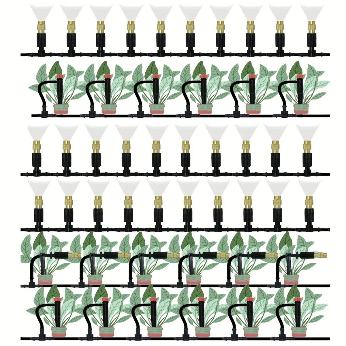 Outdoor Misting Cooling System Garden Irrigation Watering 1/4' Brass Atomizer Nozzles 4/7mm Hose for Patio Greenhouse