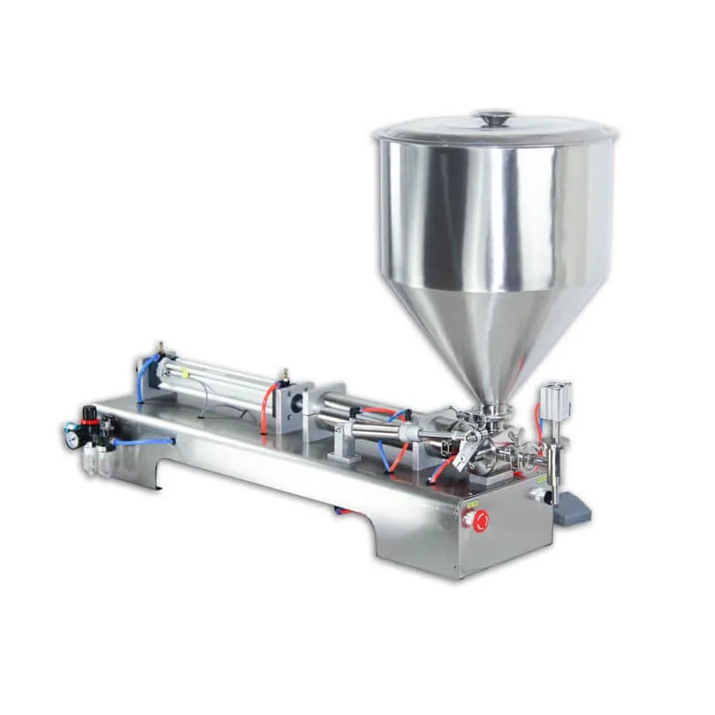 Large capacity horizontal pneumatic thermostatic paste/mayonnaise filling machine soy sauce honey piston paste filler machine