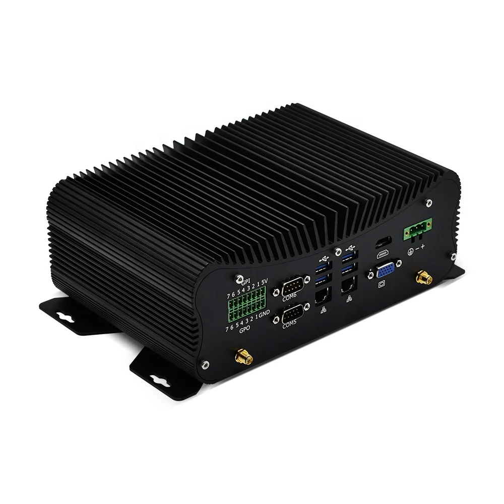 Custom Fanless Mini PC core i7 8550u i5 8250u 6*com 232/242/485 Industrial Embedded Computer GPIO ATX/AT Phoenix Terminal CMOS