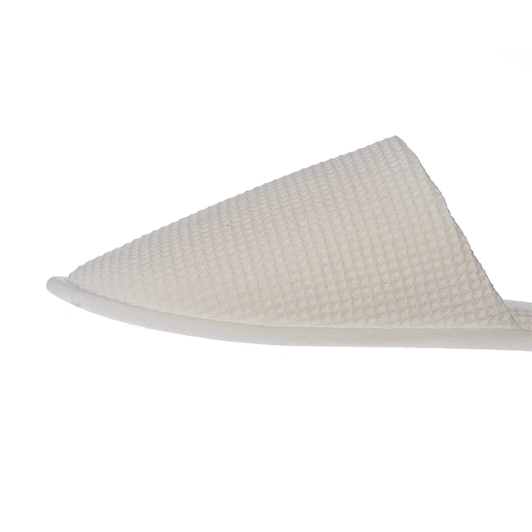 Customized logo white waffle disposable hotel slippers