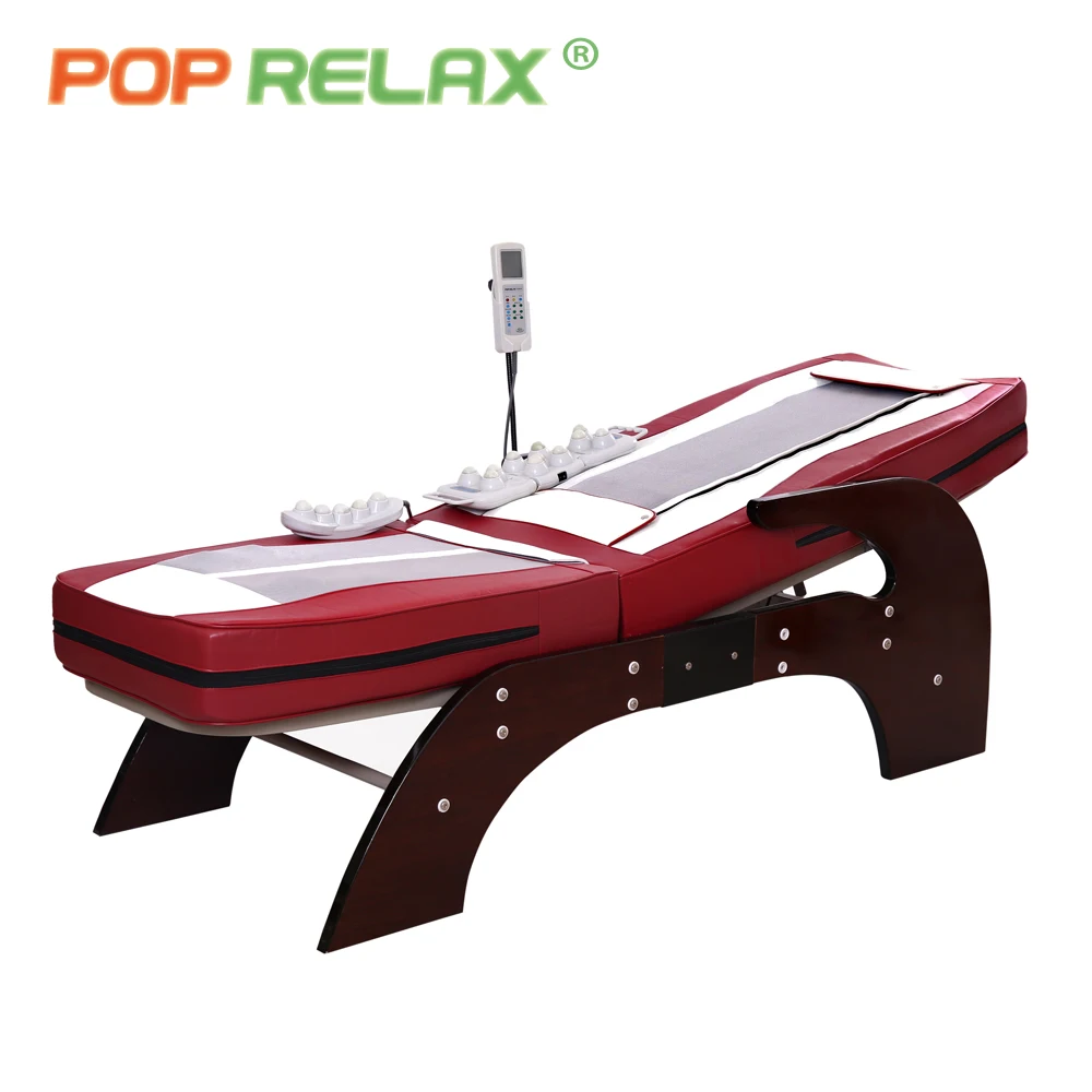 POP RELAX Spine care therapy jade stone roller massage bed full body lift-up-down massage table