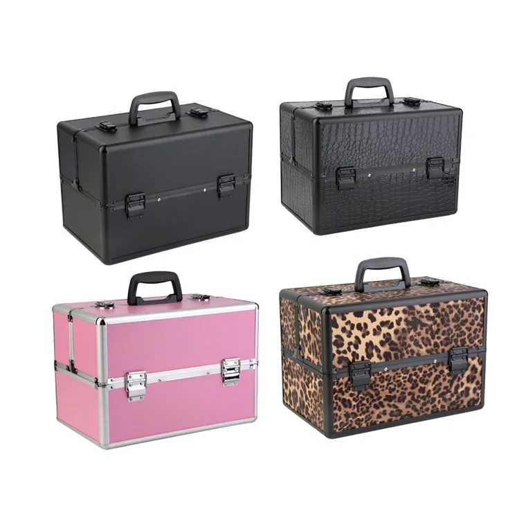 
OEM Makeup Beauty Case Plastic Makeup Display Eyelash Nail Polish Case Aluminum Vanity Makeup Case 
