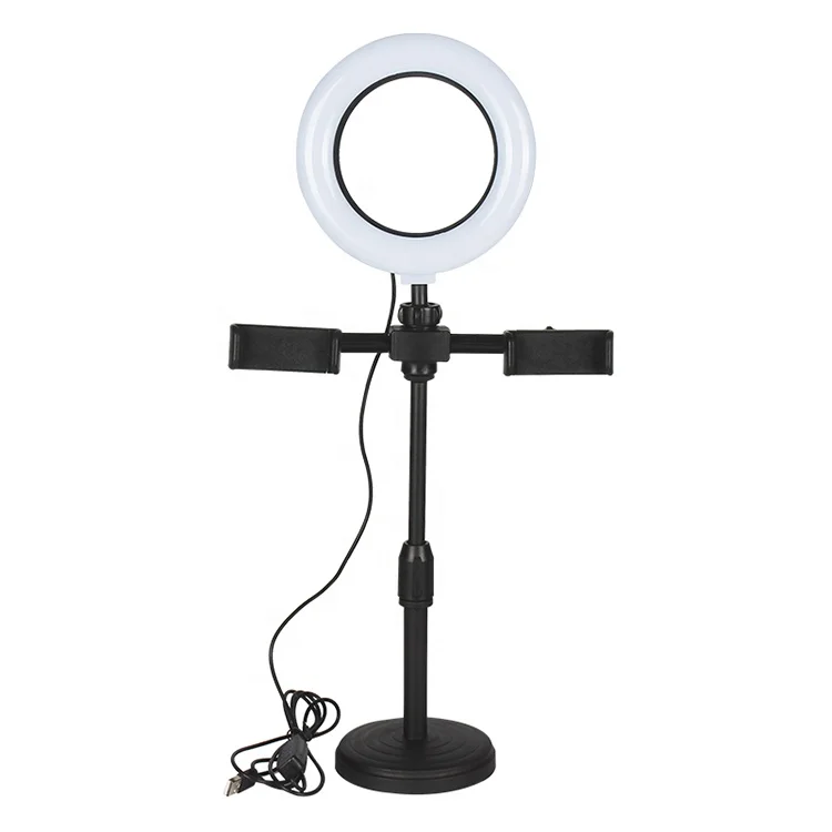 
6 Inch LED Selfie Ring Light Lamp For Live Stream Tiktok Broadcasting With Phone Holder 