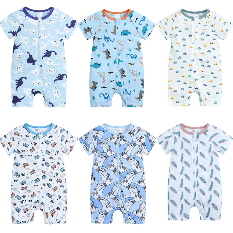 Baby Jumpsuit Romper Baby Clothing Baby Clothes Organic Bamboo 95%bamboo Short Sleeve Summer Fancy Custom Label Full Unisex