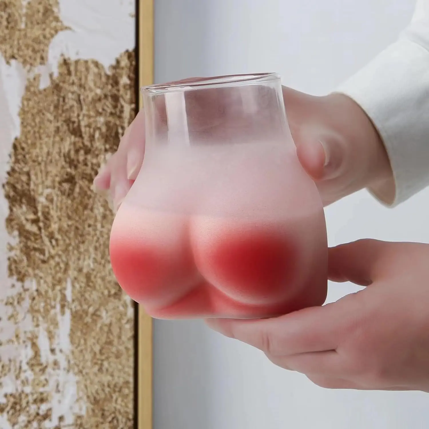 Creative and funny gift pink butt cup cute peach butt water glass cup