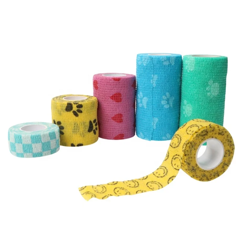 MEDTUS YIWU City Health Care Nonwoven Elastic Self Adhesive Cohesive Bandage Factory Wholesale Consumable Bandage Roll