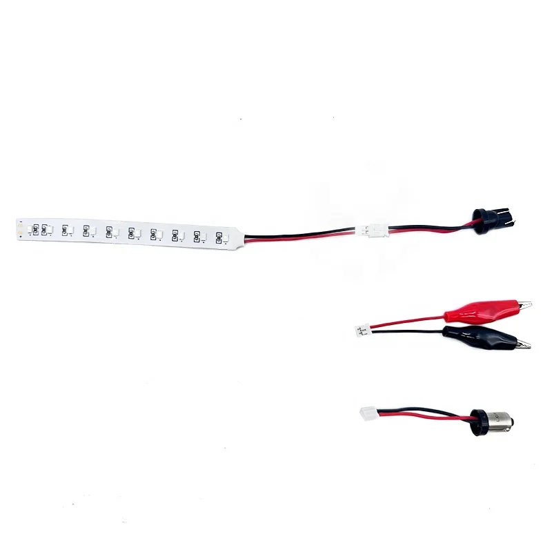 Cold White 4 inch 6.3V DC Pinball Bonus LED strip 10 SMD PCB with 194 #47 Clip connector