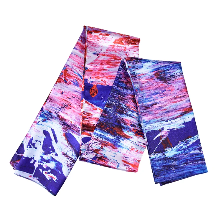 Long size Winter neck luxury brand Shawl Scarf With Tassel custom print design silk Pashmina