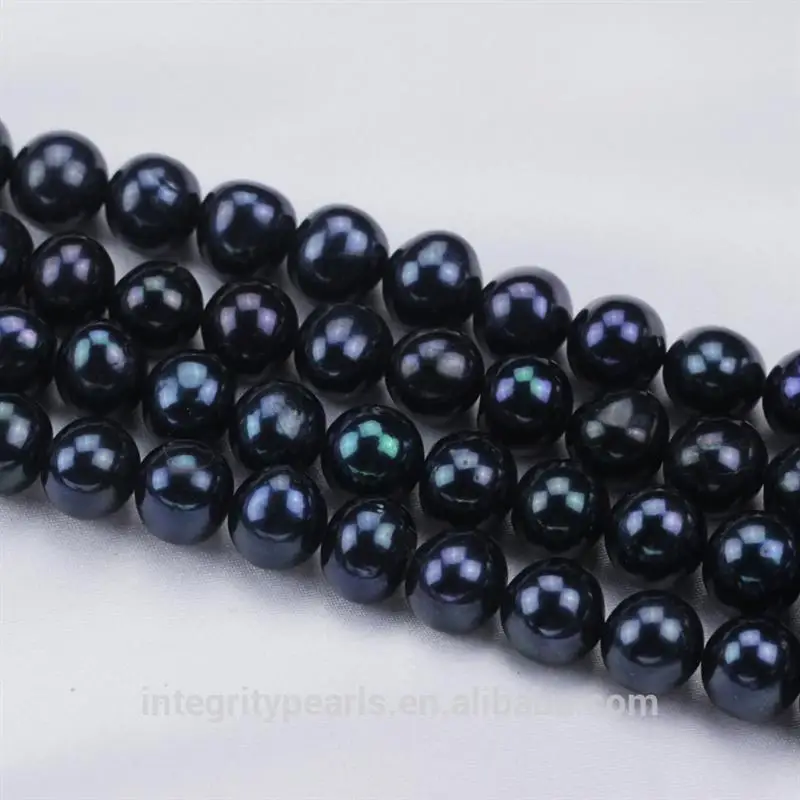 12-13mm AA grade large big size off round shape black color freshwater pearl beads