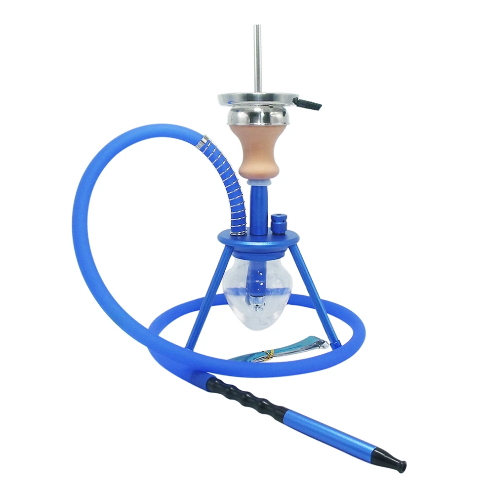 Hot sale smoking small glass hookah shisha aluminum chicha portable shisha tripod hookah