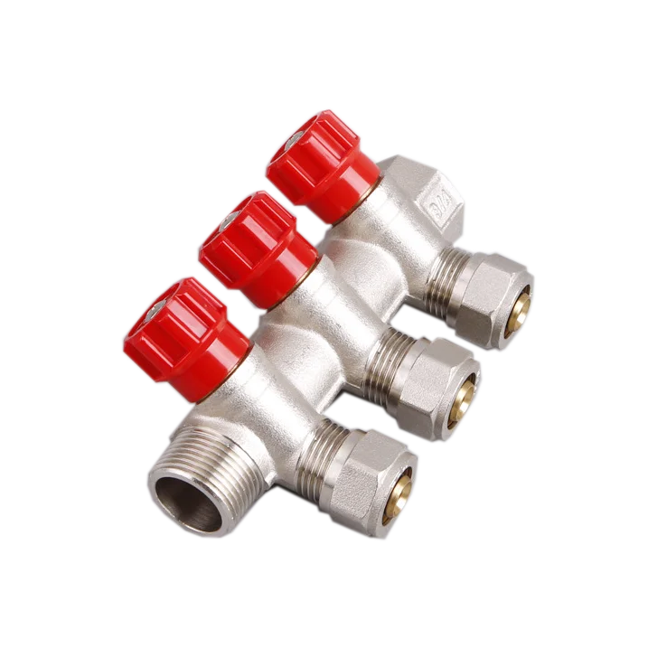 Separate Brass Pex Tubing water Distribution Manifolds  For Underfloor Heating System 3/4' 1' HVAC