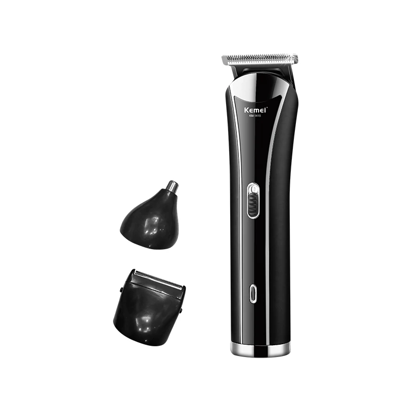 Kemei KM-1418 Digital USB Rechargeable Adjustable Hair Clipper For Men 3 IN 1 Shaver Nose Hair Trimmer