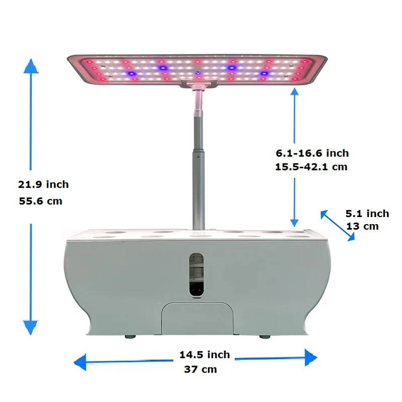 24w Led Grow Light Smart Indoor Garden 24V 1A 9 pods Hydroponics Grow Kit Systems Planter with Remote control Home Kitchen