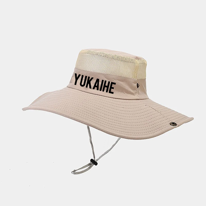 Fashion Quick Drying New Product Summer Outdoor Large Brim Adjustable Size Rope Custom Embroidery Hiking hat