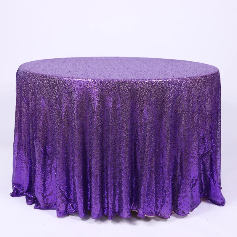 fuchsia pink round  tablecloth rose gold sequin glitter table cloth and runner for wedding party
