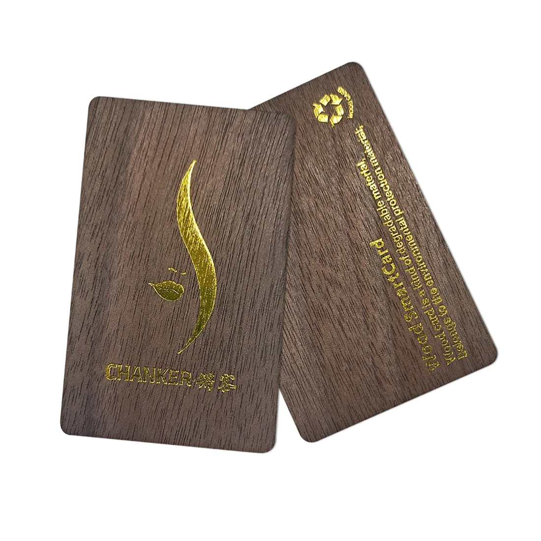 Full Colour Printing Wood Laser Card Gold Foil Logo Wood Business Gift Cards