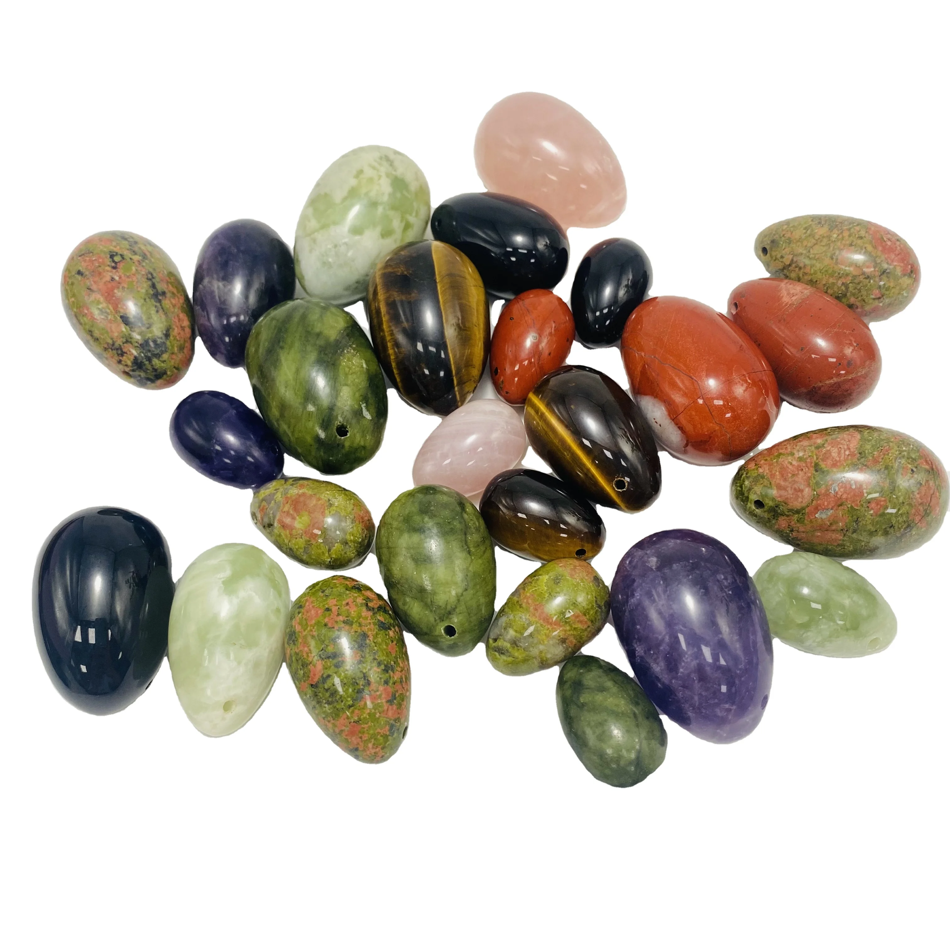 Wholesale  Natural Jade Yoni Eggs Set Rose Quartz Crystal Yoni Eggs Custom Yoni Egg Set For Women Vaginal Exercise massage