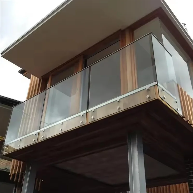 Stair Balcony Staircase Fitting Corner Standoffs Balustrades Handrails Railings Handrail Tempered Glass Railing With Standoff