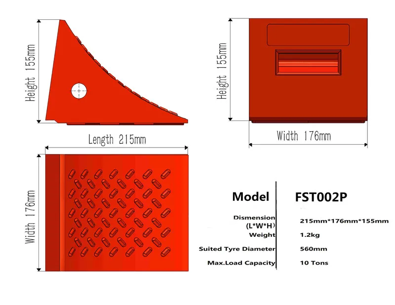heavy duty pu urethane rubber stopper tire stop block  wheel car stopper