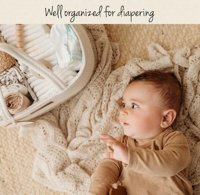 QJMAX High Quality Diaper Caddy Organizer Changing Table Nursery Organizer Diaper Storage for Car & Travel