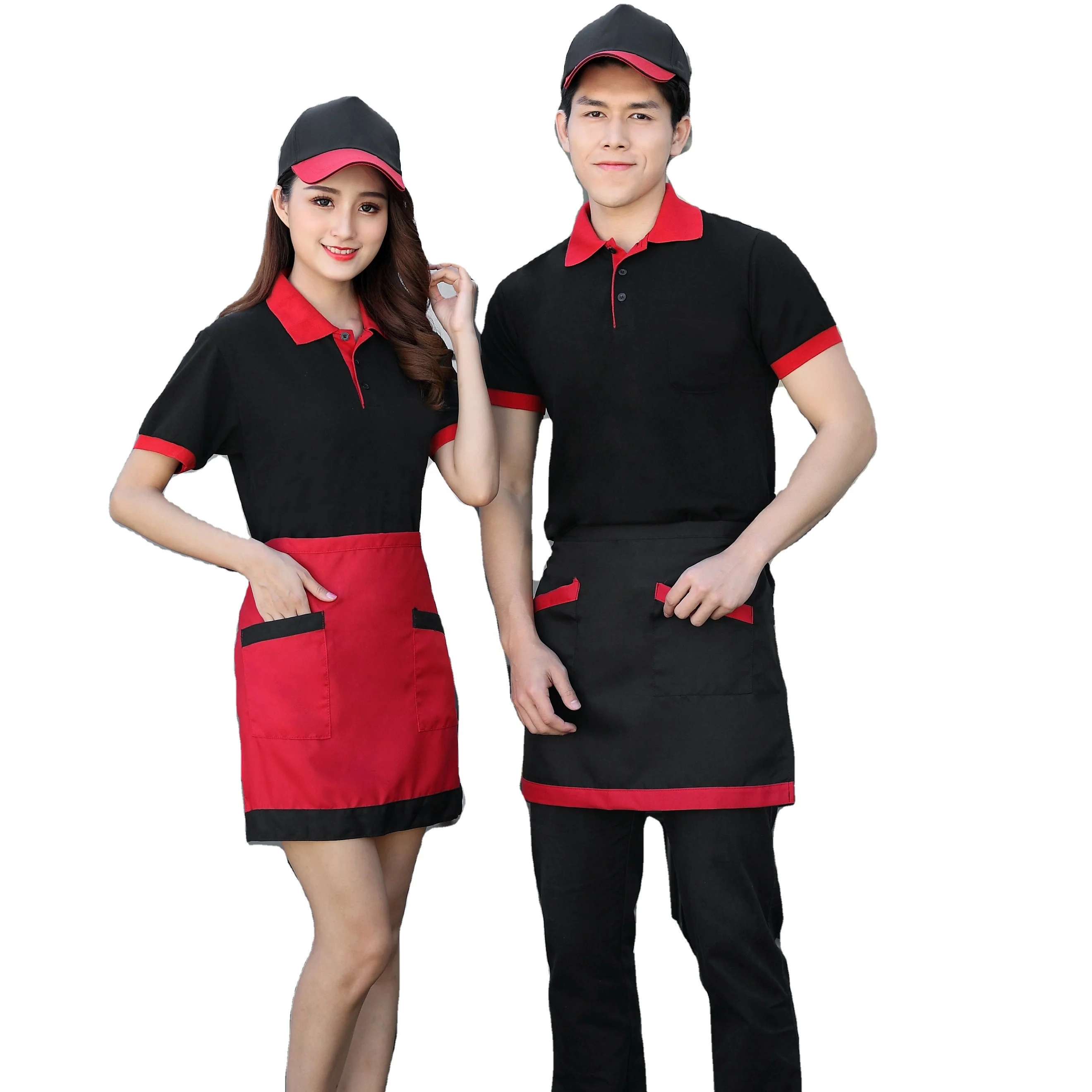 Short-sleeved polo shirt uniform T-shirt Custom fast food employee polo shirt
