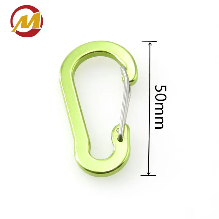 New Design Customized Logo Aluminum White Color D Shape Locking Carabiner For Climbing