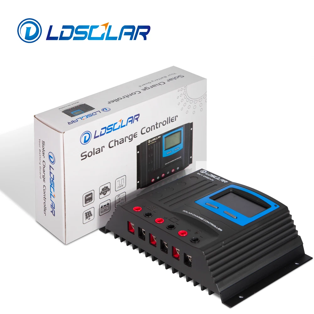 New 10 20 30 40 50 60a Lithium Iron Lifepo4 Battery  12v 24v 48VAuto Dual Usb Pwm Solar Charge Controller