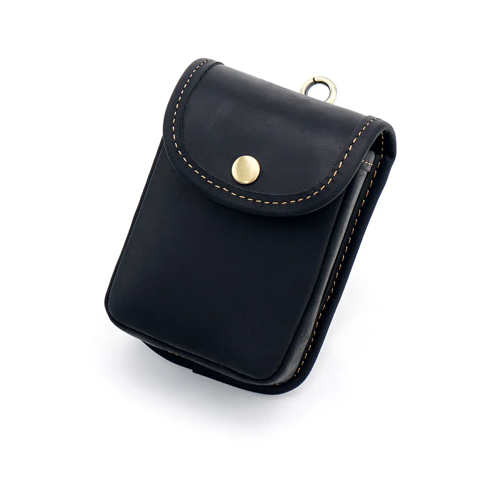 Top-Grade Cowhide Factory Customised Crazy Horse Mini Multifunctional Leather Waist Bag Unisex Coin Purse Waist Pack Bag Wallet