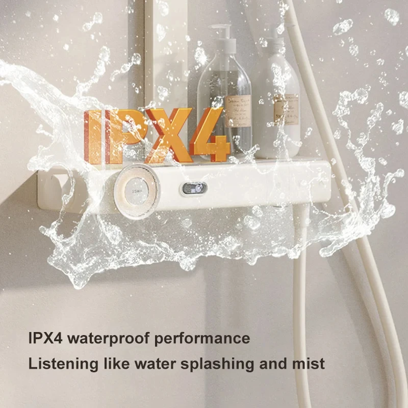 Music Shower Set Bathroom Home Digital Display Bluetooth Three Keys With Speaker Remote Control Pressurized Nozzle With Sound