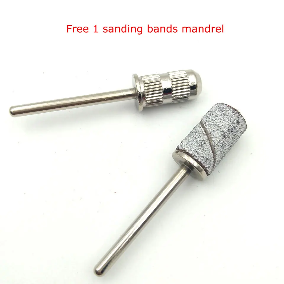 100 шт./компл. шлифовальные ленты для дизайна ногтей с оправкой, инструмент для маникюра и педикюра, дрель для ногтей, аксессуары, инструменты для удаления геля
