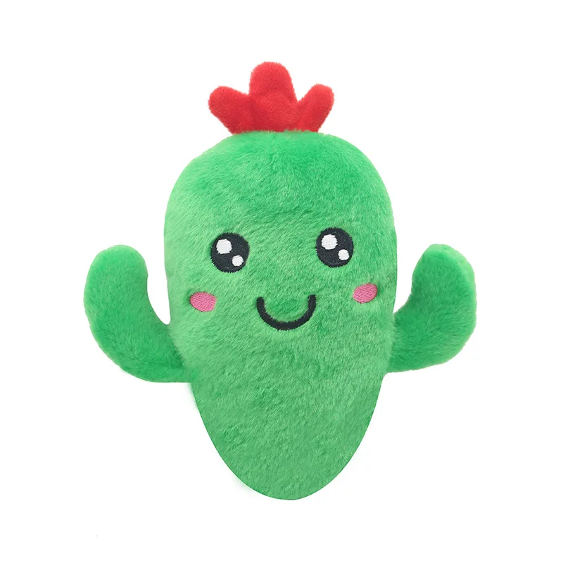 Pet plush vocal toys fruit vegetables dog cats educational toys supplies cactus corn eggplant