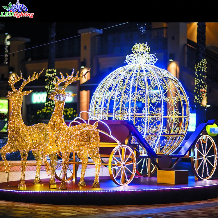 Недорогие сани с летающим северным оленем 2021 музыкальные салазки Рождественская деревня сцена со светодиодной подсветкой Декор