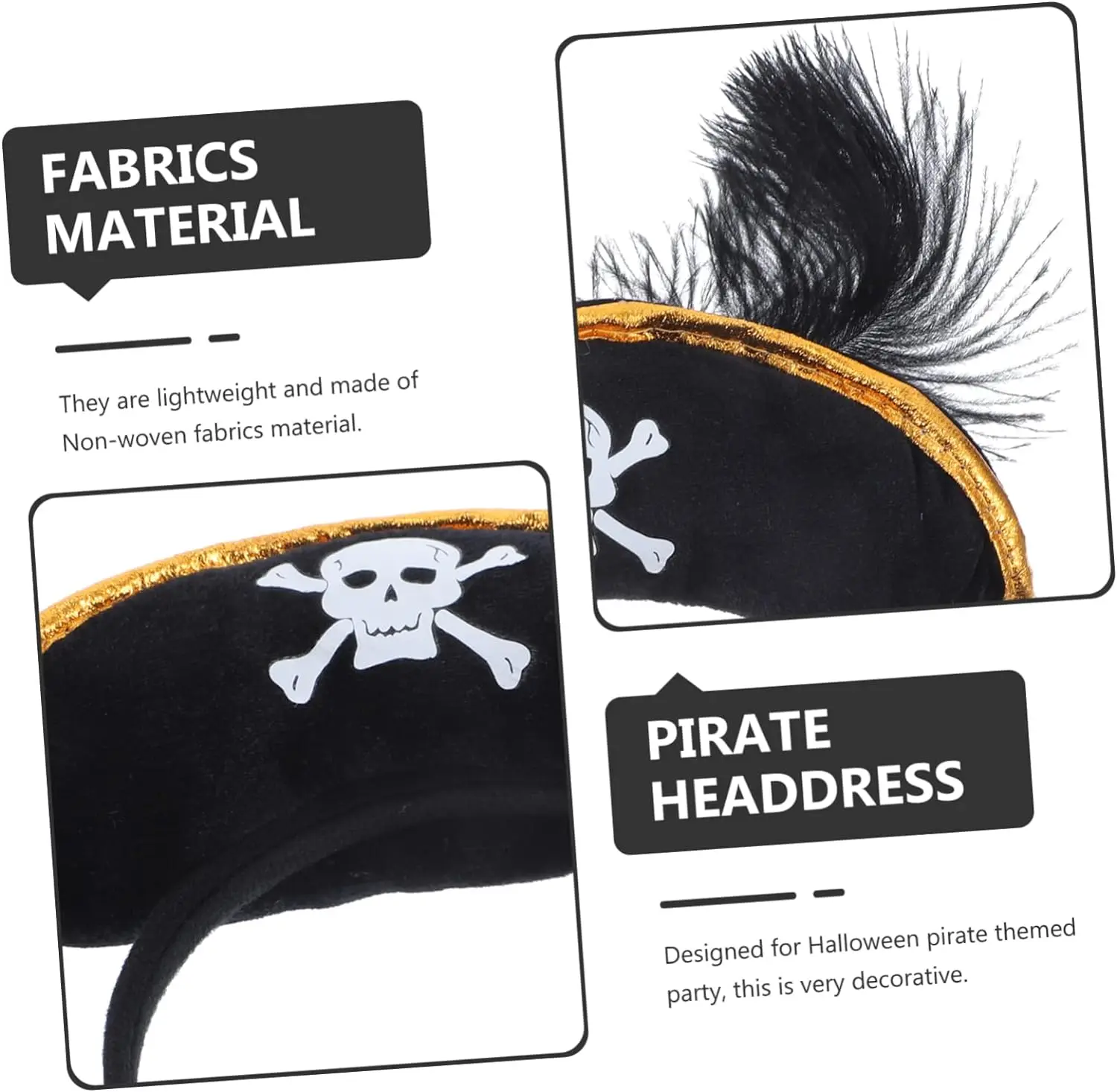 Wholesale Halloween Costume Mini Pirate Hat Performance Props Skull Headband