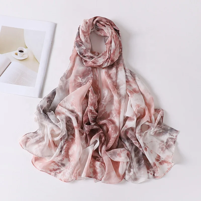 New Arrival Indones Printed Chiffon Silk Scarf Hijab Shawls Head Wraps Women Hijabs Scarves Ladies Muslim Veils