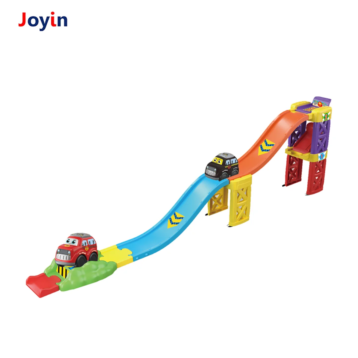 Cartoon Baby DIY Track Car Toy Slide & City Cars Vehicle for Role-Playing Fun for Toddlers
