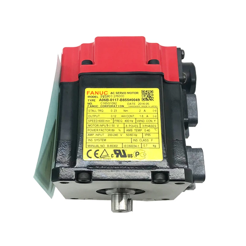 In stock Fanuc A06B-0117-B855 Fanuc Robotics 6 Axis AC Servo Motor 0.12kw for M-200iD/7L