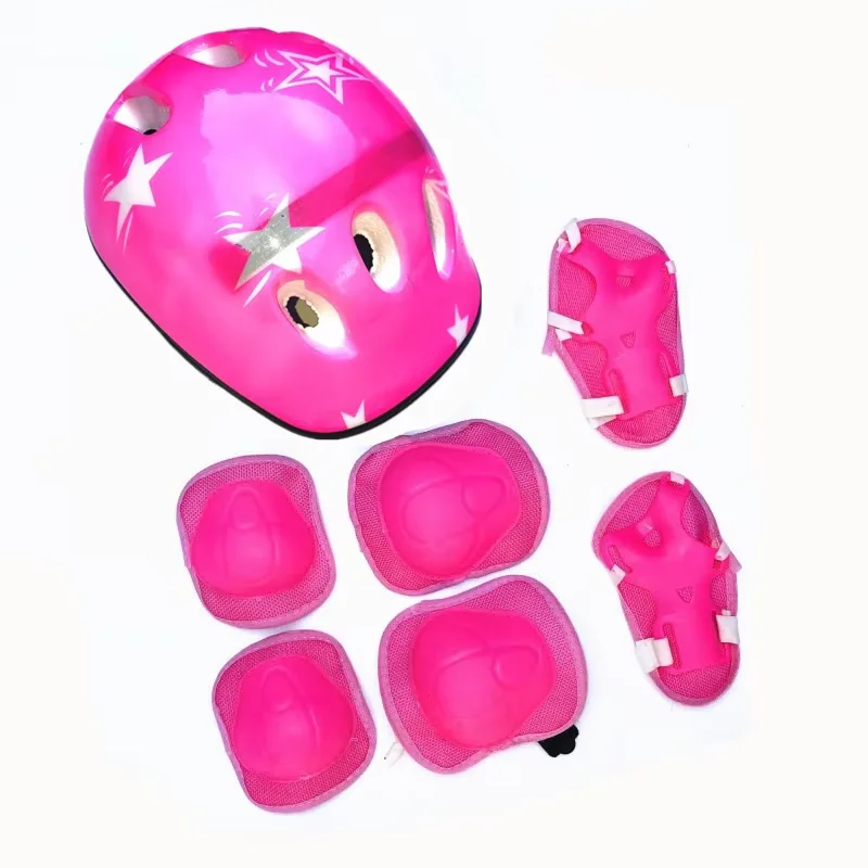 Adjustable helmets for children bicycles skateboards ice skates helmets protective gear 7-piece set discounted price